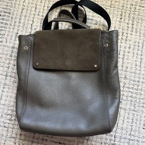 Treasure & Bond Amari Convertible Leather Backpack - Dark Green